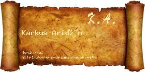 Karkus Arián névjegykártya